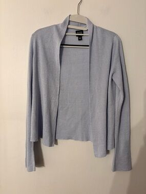 Eileen Fisher Pale Blue Open-Front Lightweight Cardigan